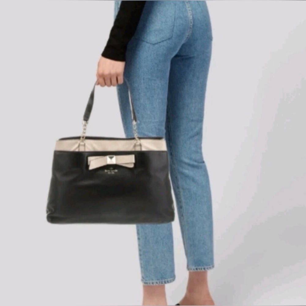 kate spade ♠️ Hancock Park Maryanne Leather Bow Shopper - Picture 2 of 13